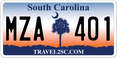 SC license plate MZA401