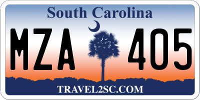 SC license plate MZA405