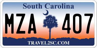 SC license plate MZA407