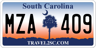 SC license plate MZA409