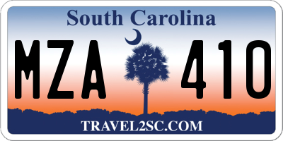 SC license plate MZA410