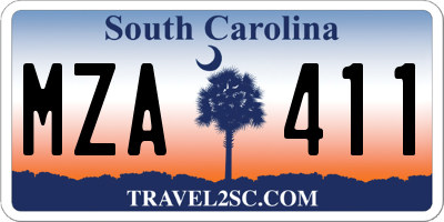 SC license plate MZA411