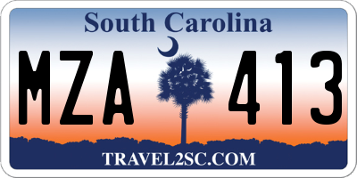SC license plate MZA413