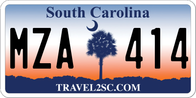 SC license plate MZA414