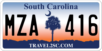 SC license plate MZA416
