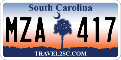 SC license plate MZA417