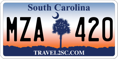 SC license plate MZA420