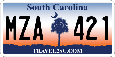 SC license plate MZA421