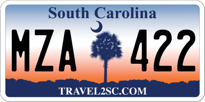 SC license plate MZA422