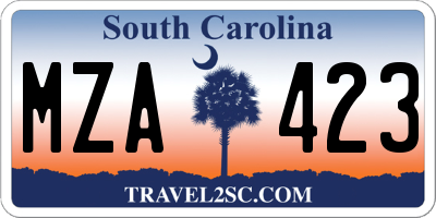 SC license plate MZA423