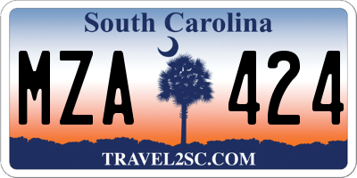 SC license plate MZA424