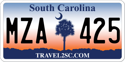 SC license plate MZA425