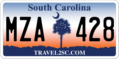 SC license plate MZA428