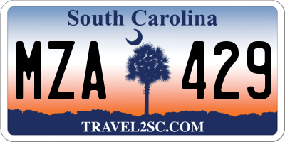 SC license plate MZA429