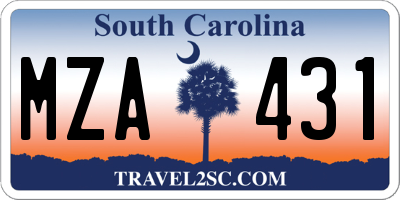 SC license plate MZA431