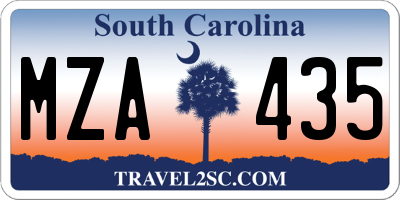 SC license plate MZA435