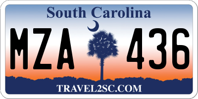 SC license plate MZA436