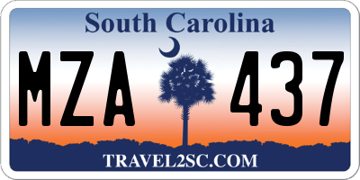 SC license plate MZA437