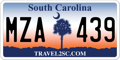 SC license plate MZA439
