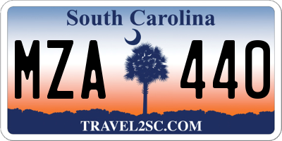 SC license plate MZA440