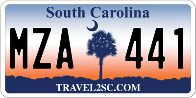 SC license plate MZA441