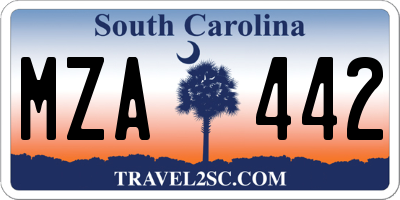 SC license plate MZA442