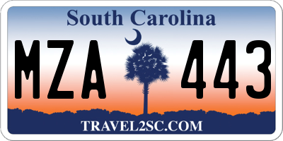 SC license plate MZA443