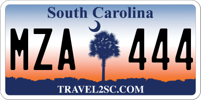 SC license plate MZA444