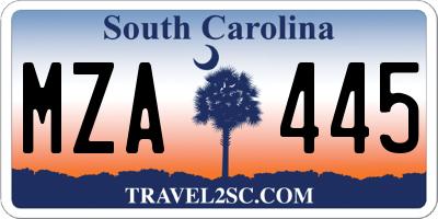 SC license plate MZA445