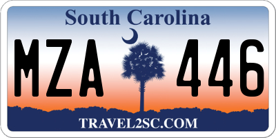 SC license plate MZA446