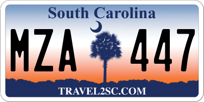 SC license plate MZA447