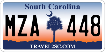 SC license plate MZA448