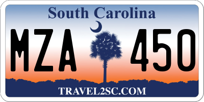 SC license plate MZA450