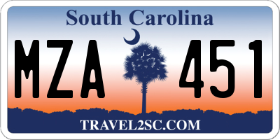 SC license plate MZA451
