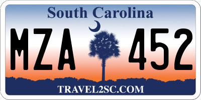SC license plate MZA452