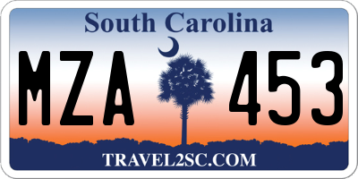 SC license plate MZA453