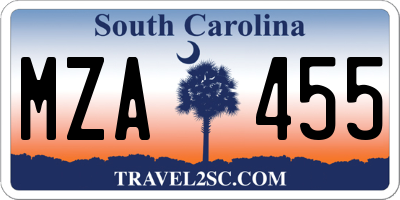 SC license plate MZA455