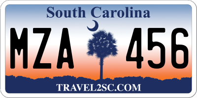SC license plate MZA456