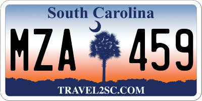 SC license plate MZA459