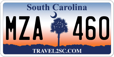 SC license plate MZA460