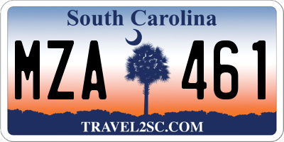 SC license plate MZA461
