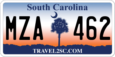 SC license plate MZA462
