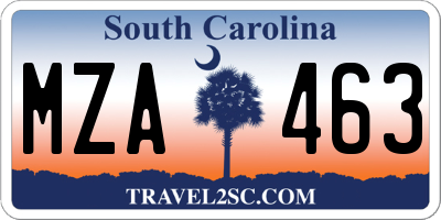 SC license plate MZA463