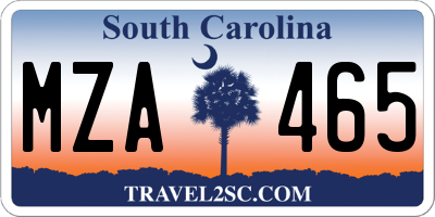 SC license plate MZA465