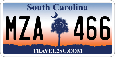 SC license plate MZA466