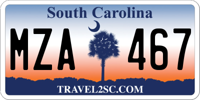 SC license plate MZA467