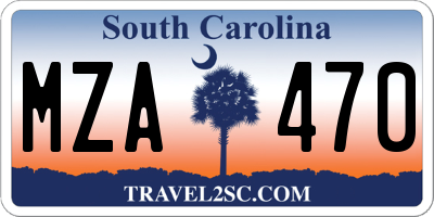 SC license plate MZA470