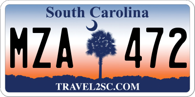 SC license plate MZA472