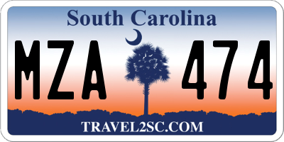 SC license plate MZA474