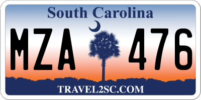 SC license plate MZA476
